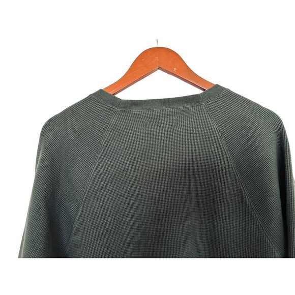 EVERLANE Waffle-Knit Sweater Organic Cotton Crewneck Long Sleeve Green Size XLar - Picture 5 of 7